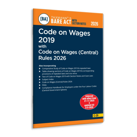 Taxmann Code on Wages 2019 with Code on Wages Rules 2026 Bare Act ...