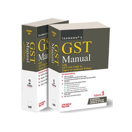 Taxmann GST Manual with GST Law Guide & Digest of Landmark Rulings (Set ...